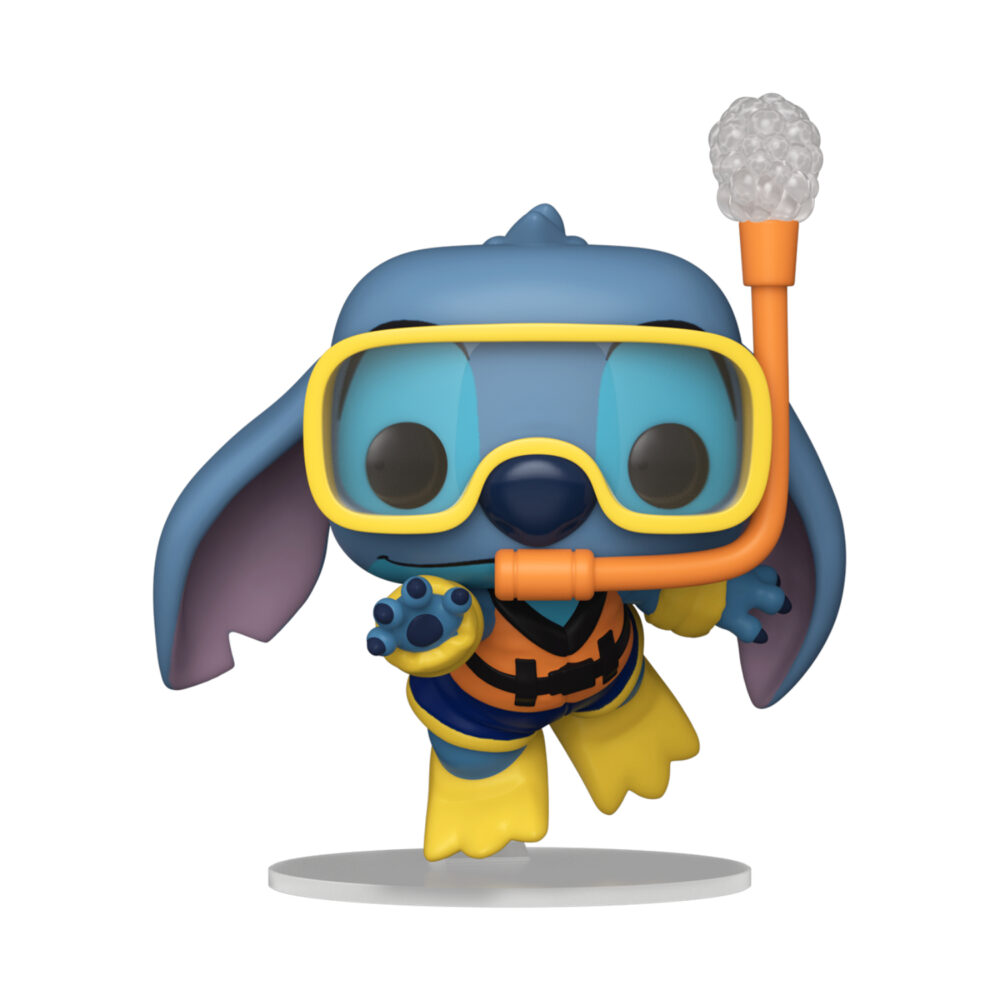 Snorkeling Stitch Disney Lilo & Stitch Funko Pop #1742 wearing goggles, a snorkel and flippers