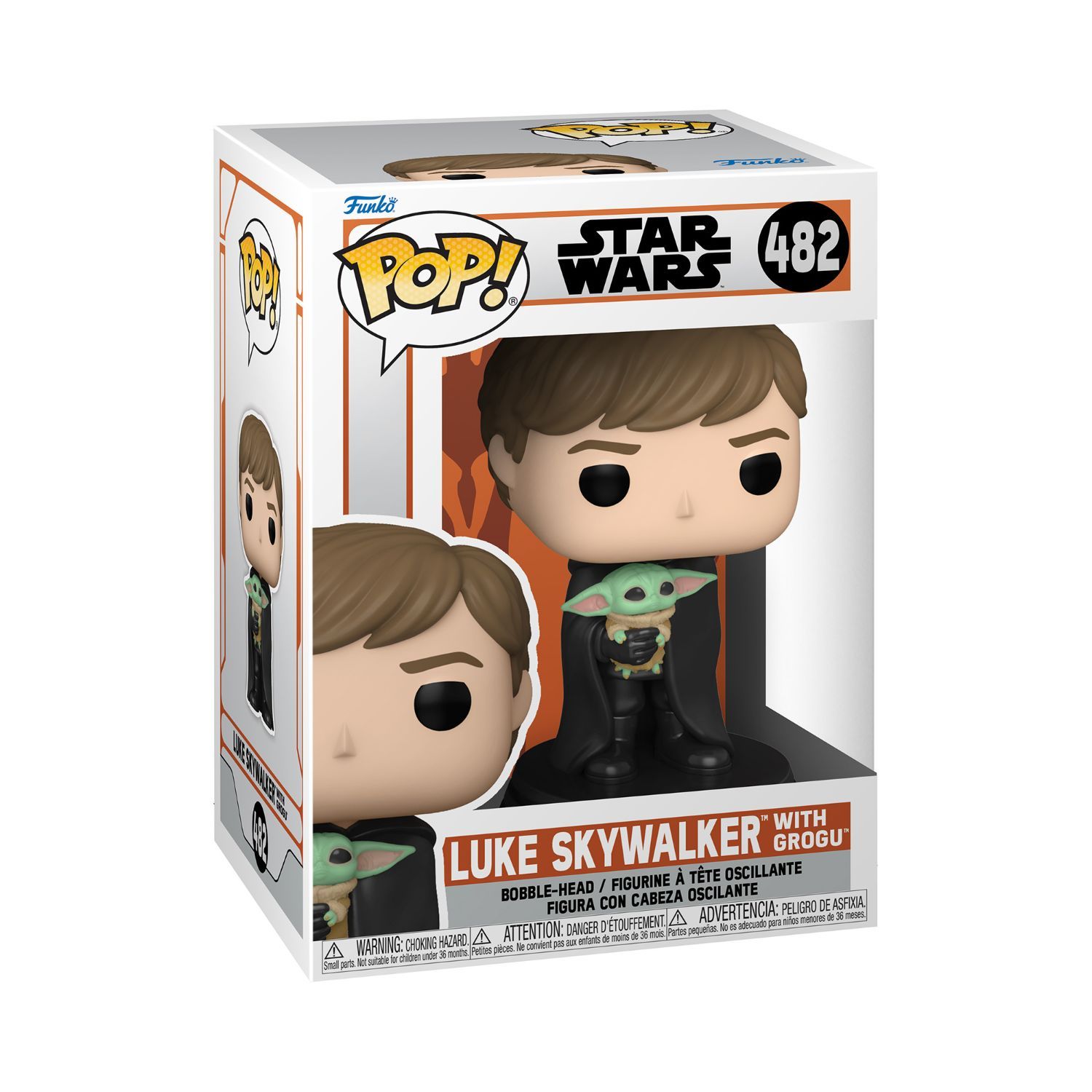 Funko POP Star Wars Bobble Head Collectible featuring Luke Skywalker With Grogu from The Mandalorian