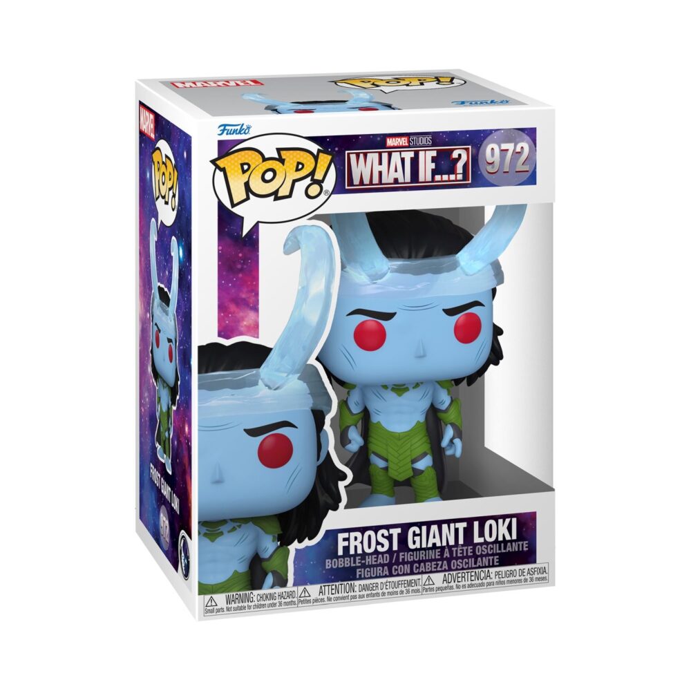 Funko POP Marvel Bobble Head Collectible featuring Frost Giant Loki from What If
