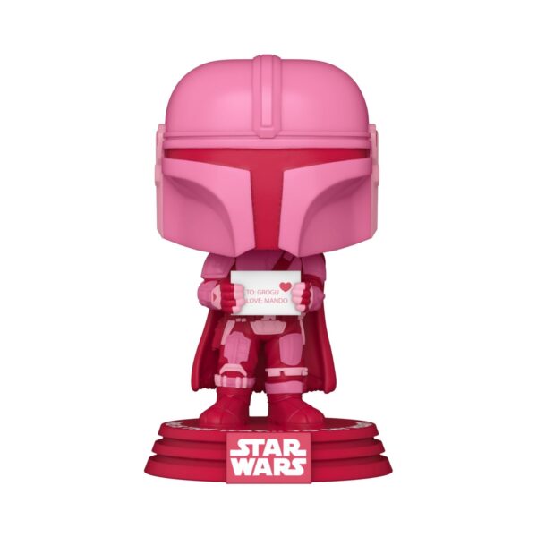 Funko POP Valentines Star Wars Bobble Head Collectible featuring The Mandalorian