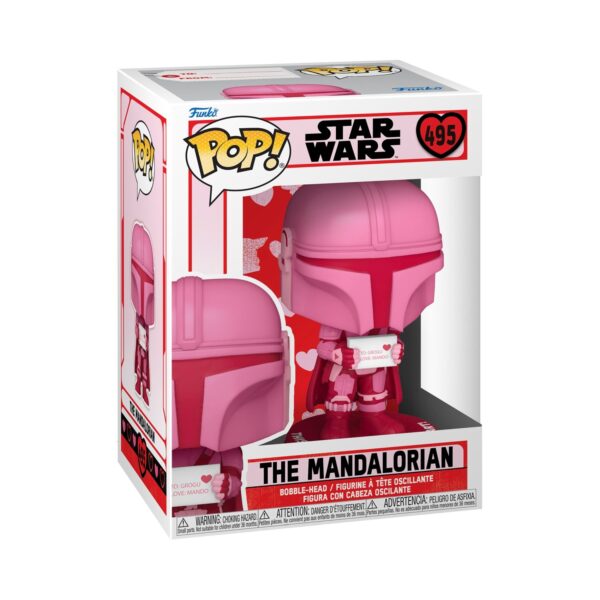 Funko POP Valentines Bobble Head Collectible featuring The Mandalorian from Star Wars