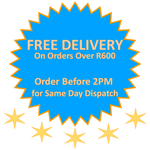 Free delivery for orders over the value of R600.