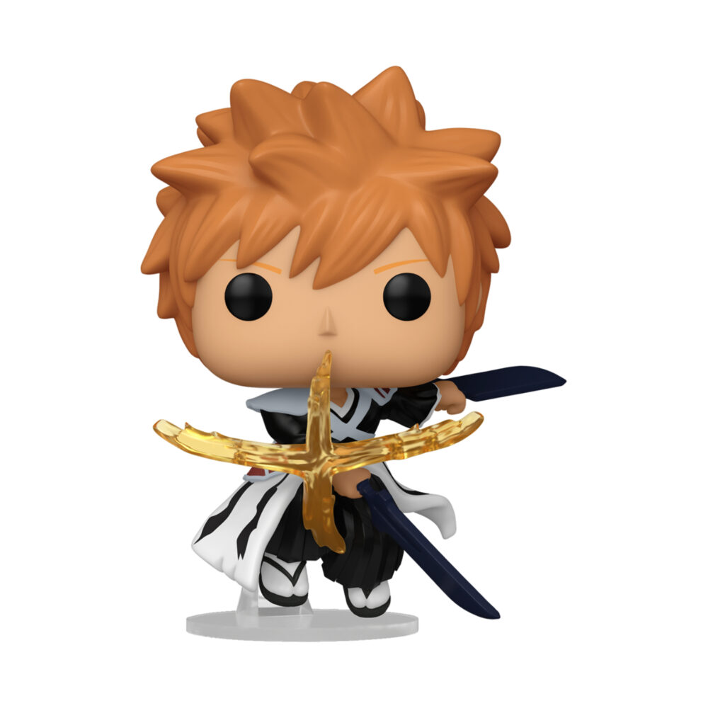 Ichigo Kurosaki Bleach Thousand-Year Blood War Funko Pop #2392 figure with swords and golden energy effect