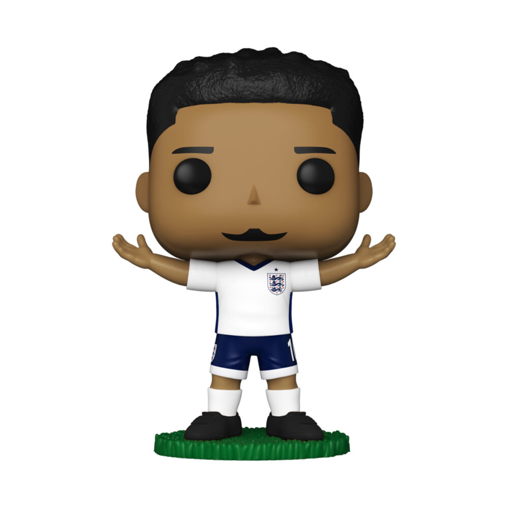 Jude Bellingham England Football Funko Pop #90 in a celebration pose on a grass display base