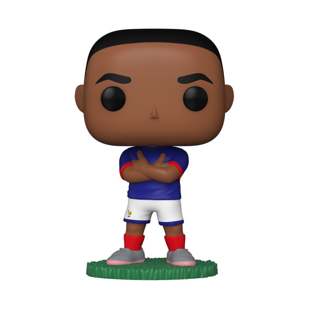 Kylian Mbappé France Football Funko Pop #78 standing with crossed arms on a grass display base