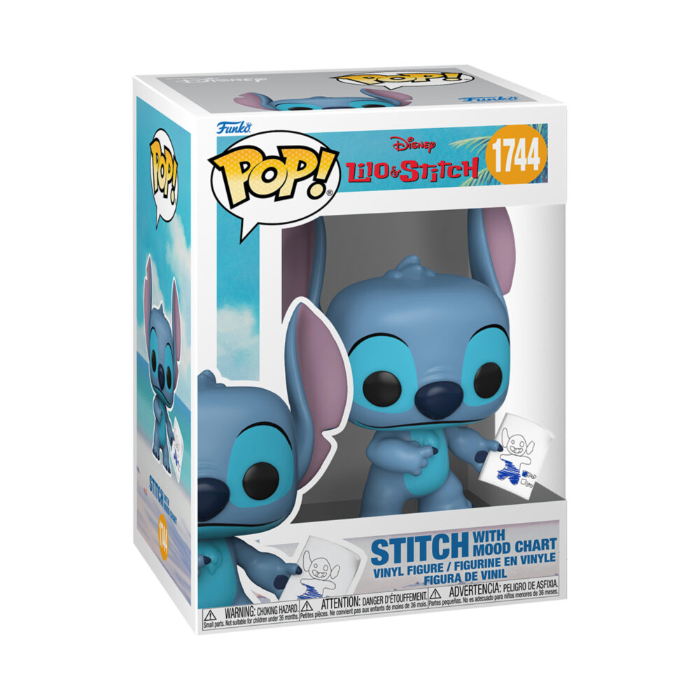 Stitch With Mood Chart Lilo & Stitch Funko Pop #1744 in its window box