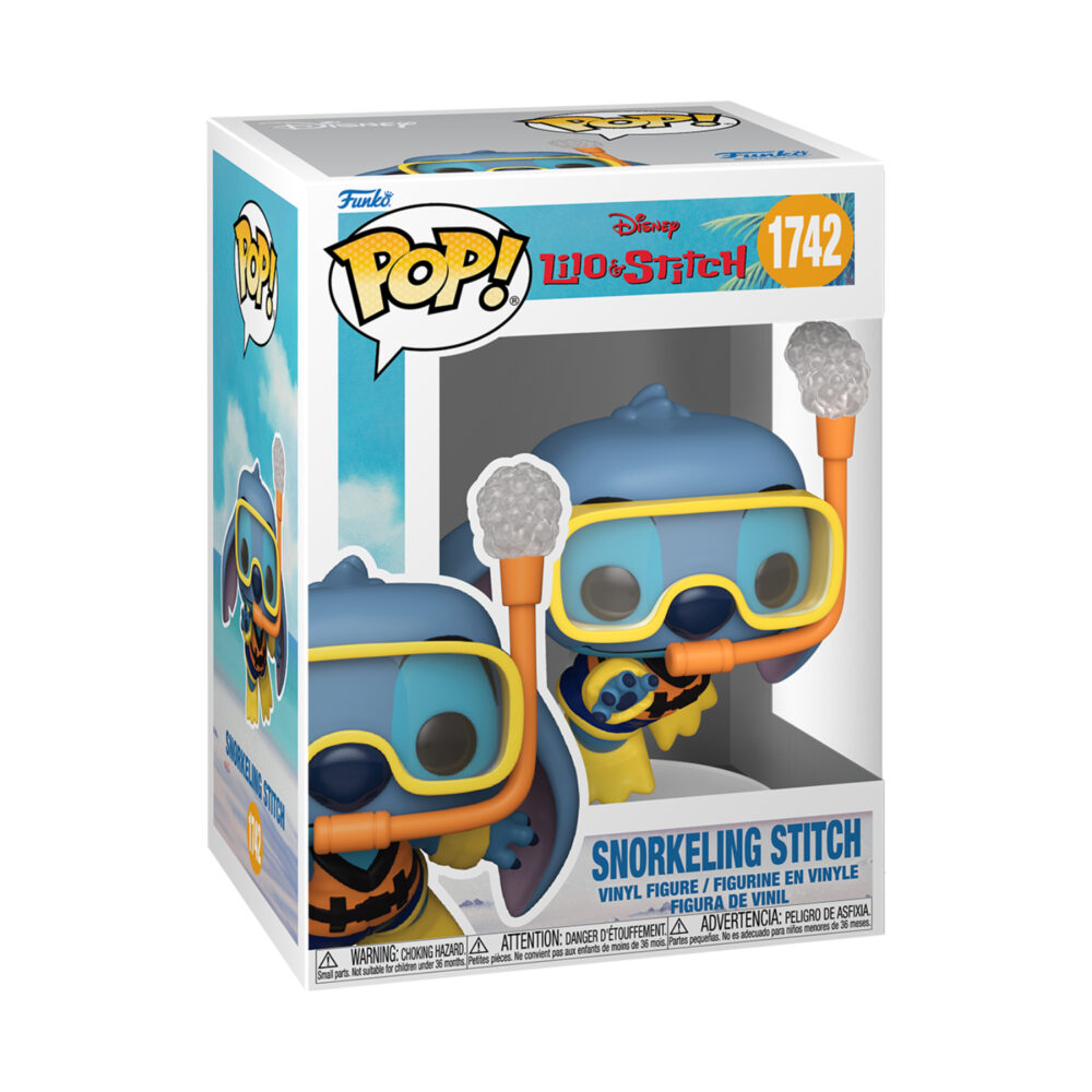 Snorkeling Stitch Lilo & Stitch Funko Pop #1742 in its window display box