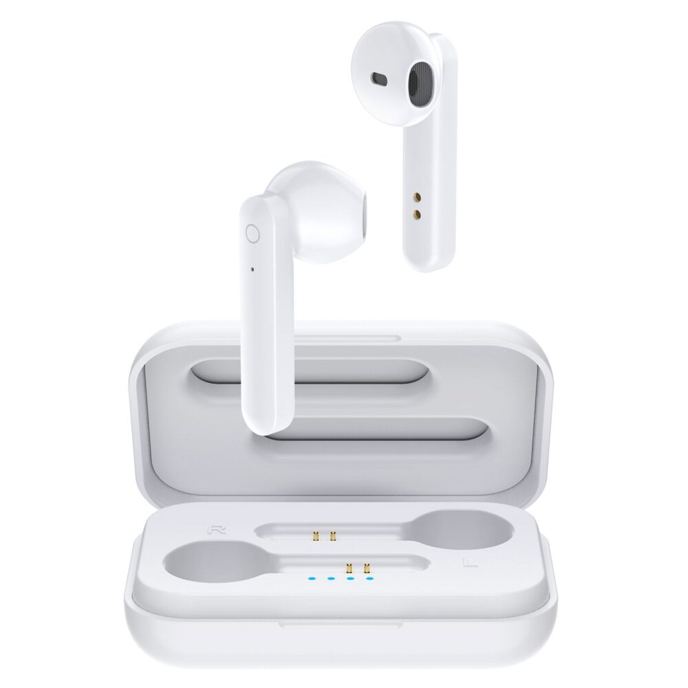 Universal LOOPD Bluetooth Earphones White In Ear Earbuds With Charging Case