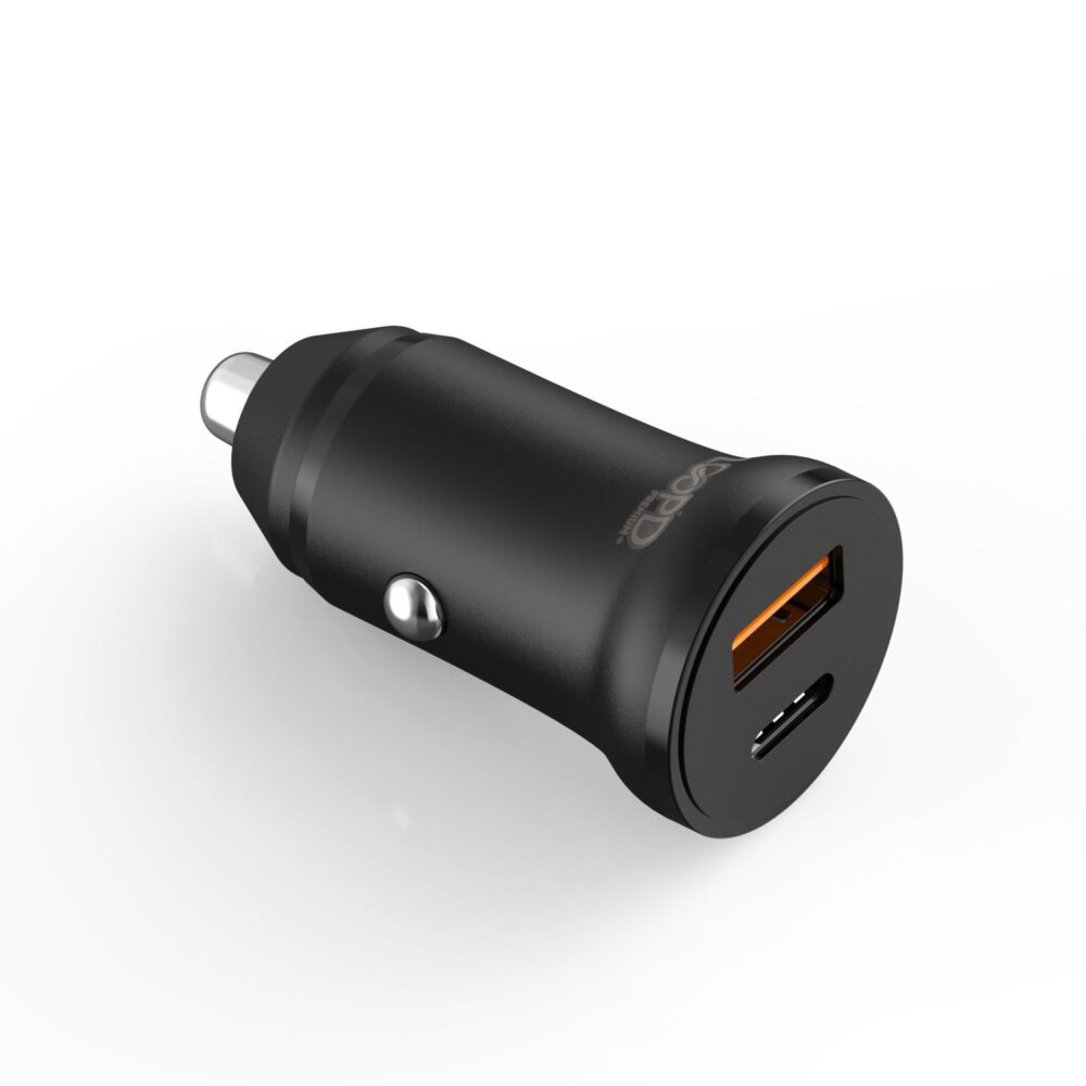 20W LOOPD 2 Port Dual Car Charger Universal PD Fast Charge Charging Adapter Black