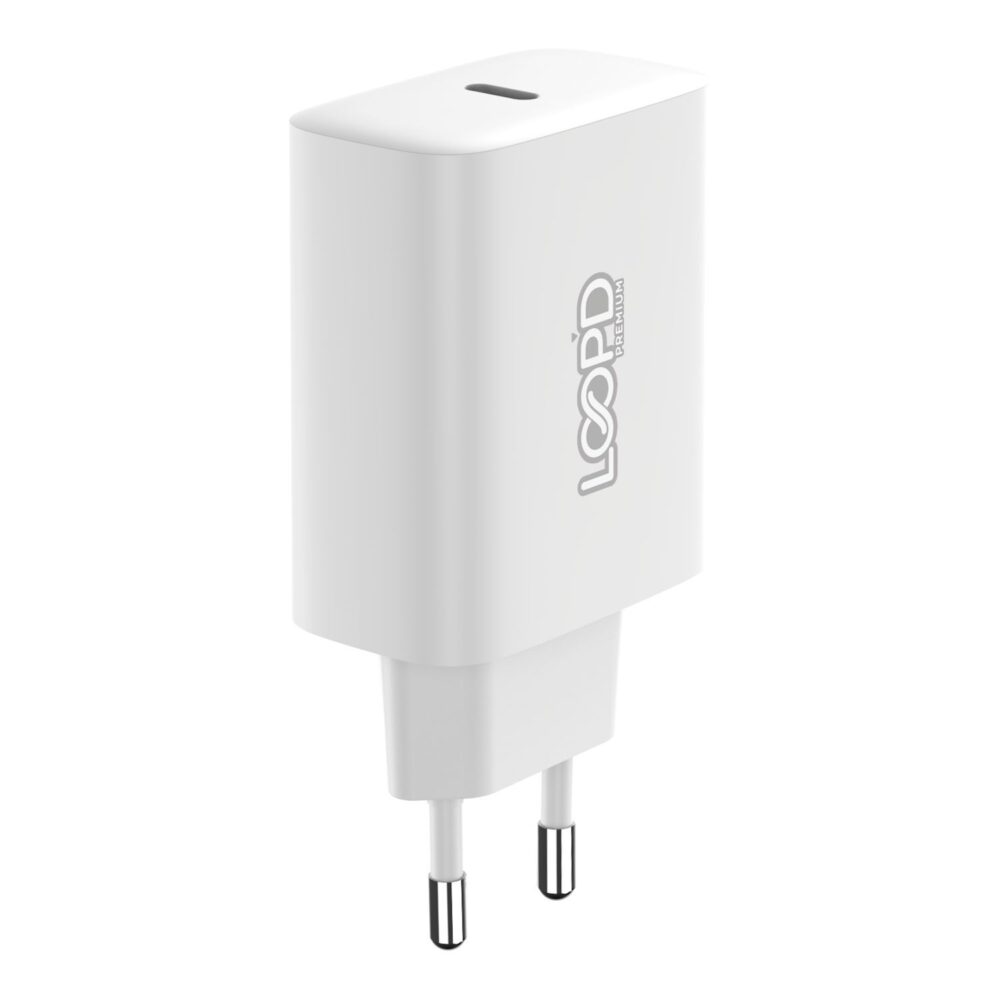 Universal LOOPD 20W PD Fast Charge 1 Port Wall Charger Adapter White