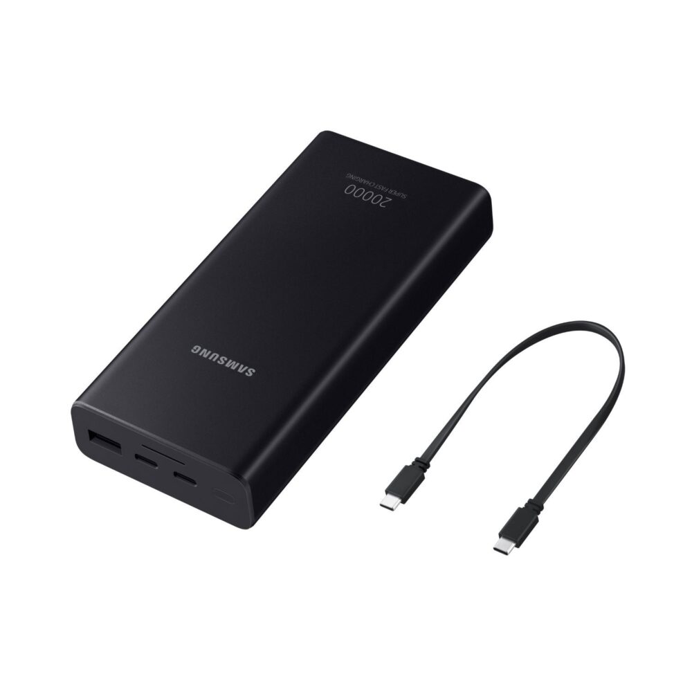 25W Samsung Super Fast Charging Universal Power Bank 20000mAh Dark Grey Type C to Type C Cable Included