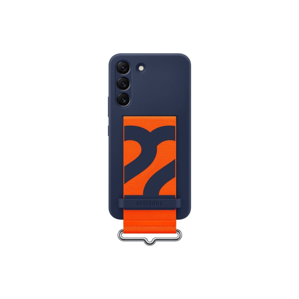 Samsung Silicone Cover With Strap for the Samsung Galaxy S22 5G Blue
