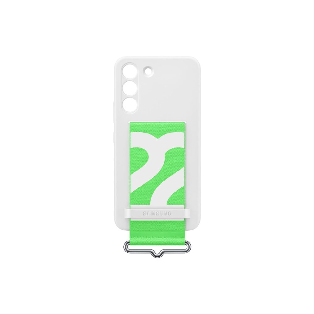 Samsung Galaxy S22 5G White Silicone Cover With Strap