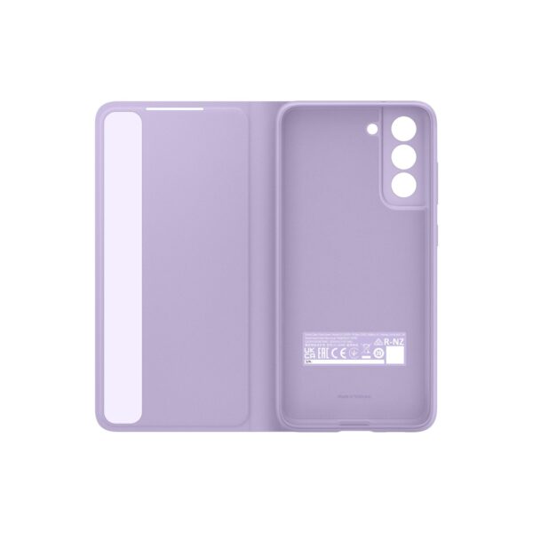 Lavender Samsung Smart Clear View Cell Phone Case for the Samsung Galaxy S21 FE