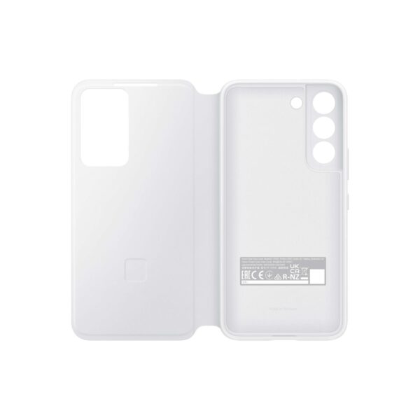 White Samsung Smart Clear View Cell Phone Cover for the Samsung Galaxy S22 5G