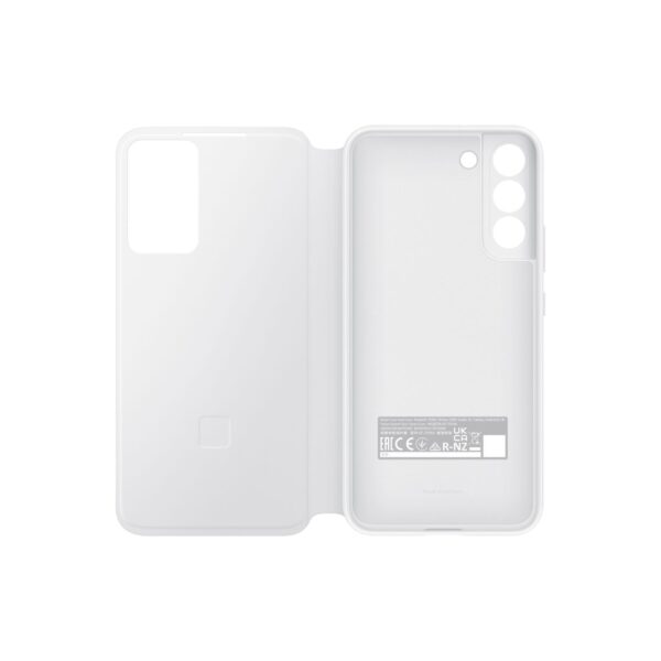 White Samsung Smart Clear View Cell Phone Cover for the Samsung Galaxy S22+ 5G