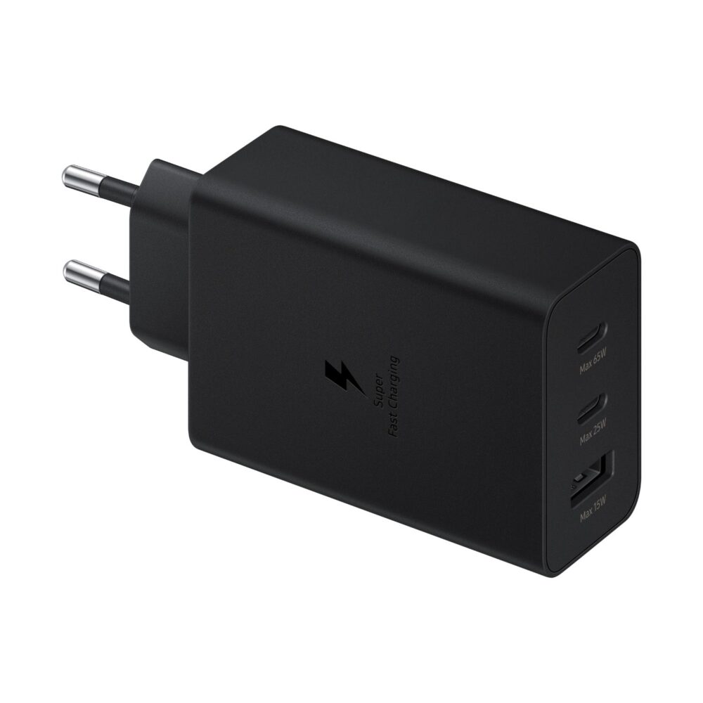 Samsung Universal 65W 25W 15W 3 Port PD Fast Charge Wall Charger Adapter Black