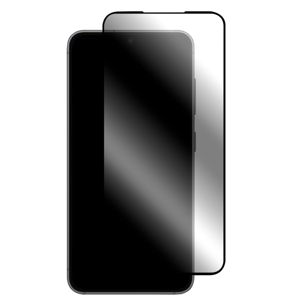 Samsung Galaxy A27 shown with the clear Body Glove tempered glass screen protector and black border positioned over the display