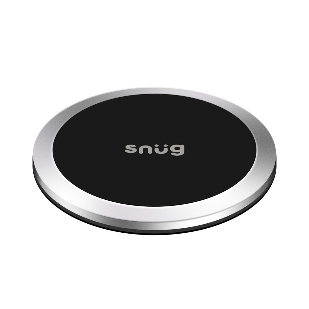 Snug 10W Fast Wireless Plate Charger Universal Silver Desktop Charging Pad