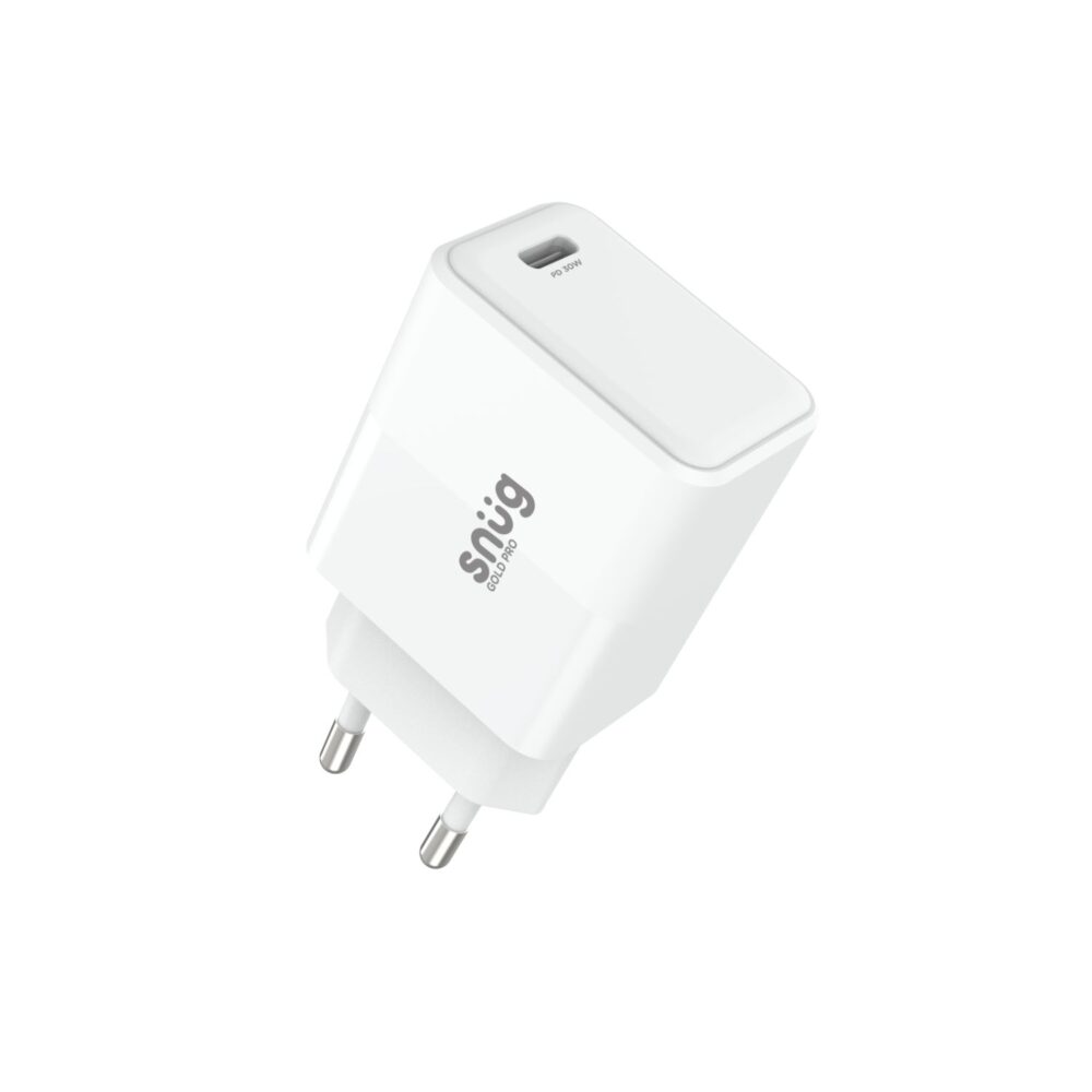 Universal Snug 30W 1 Port Wall Charger PD Fast Charge Adapter White