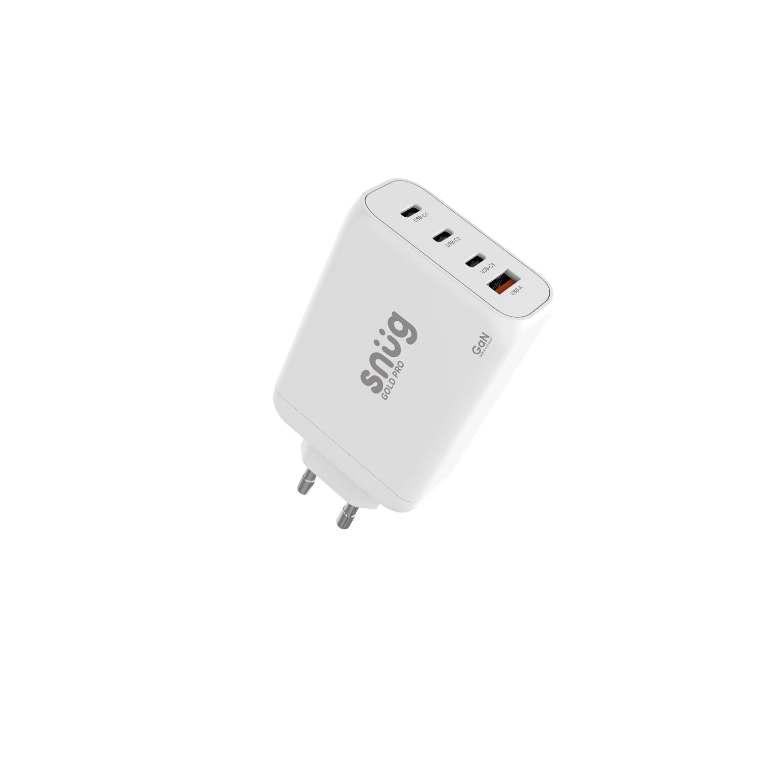 Universal Snug 130W 4 Port GAN Fast Charge Wall Charger Adapter White