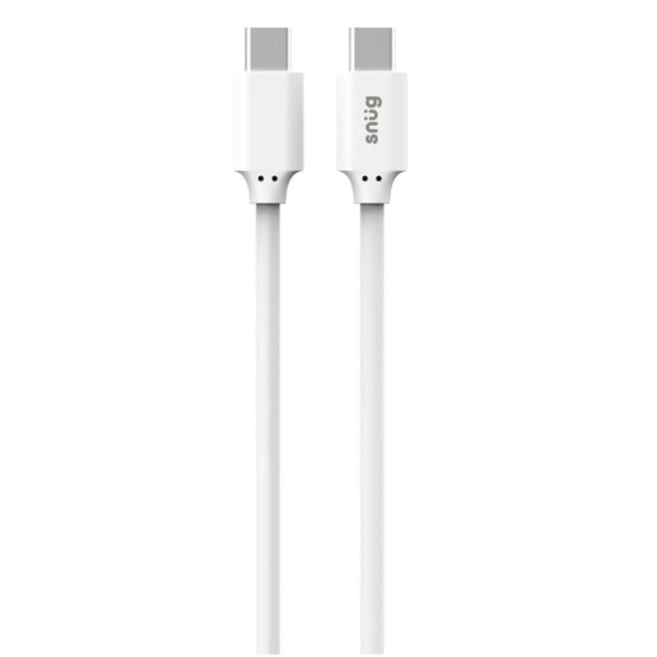 Snug 60W Fast Charge Type C to Type C White 2 Meter Charge and Sync Cable