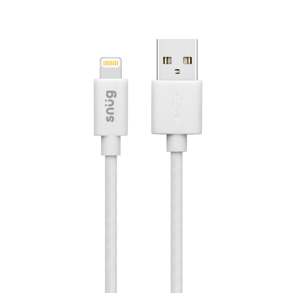 Snug 12W Apple USB 2.0 to Lightning MFI White 1.2 Meter Charge and Sync Cable