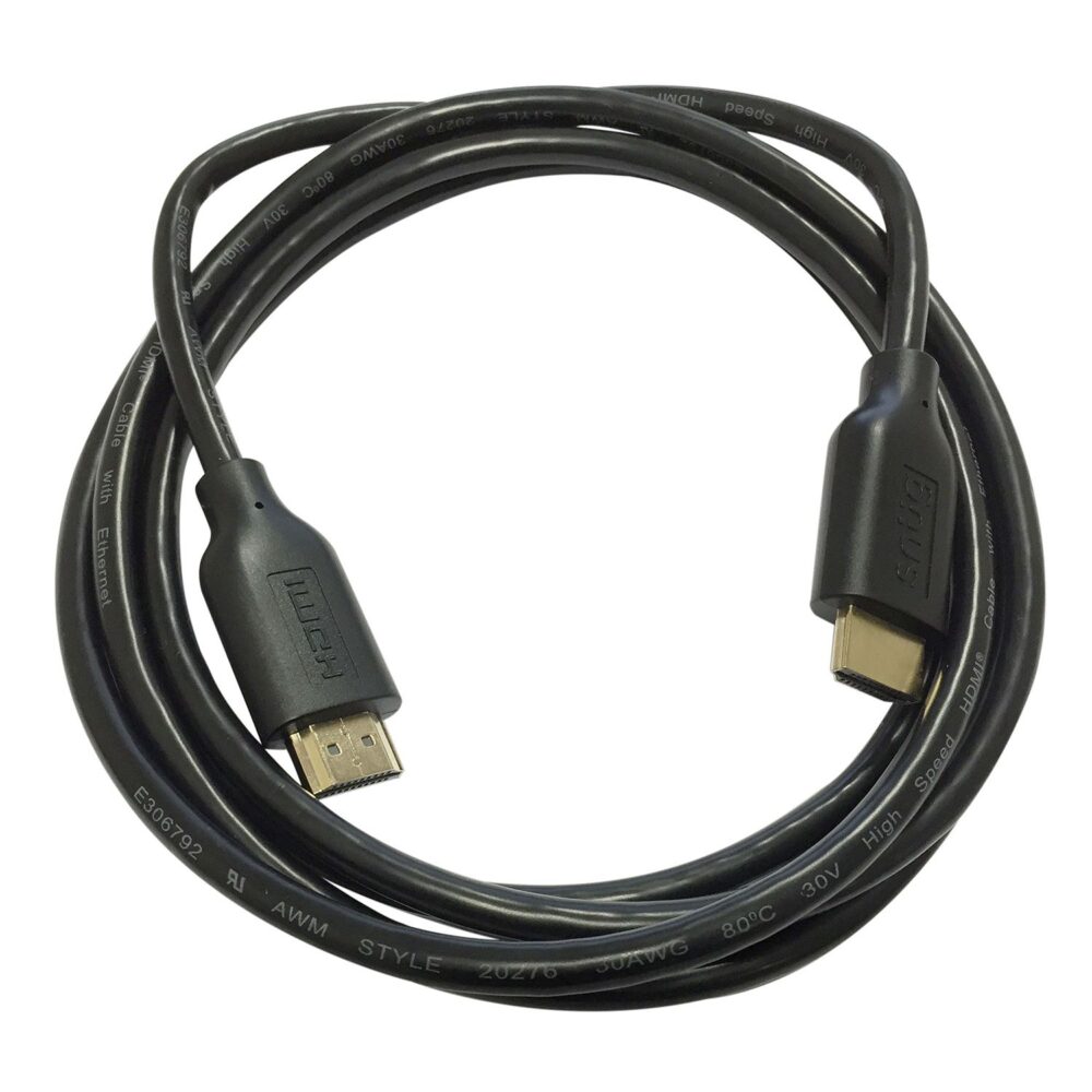 A Black Snug HDMI 2 Meter Video Cable with Ethernet V2.0 supporting 1440P resolution