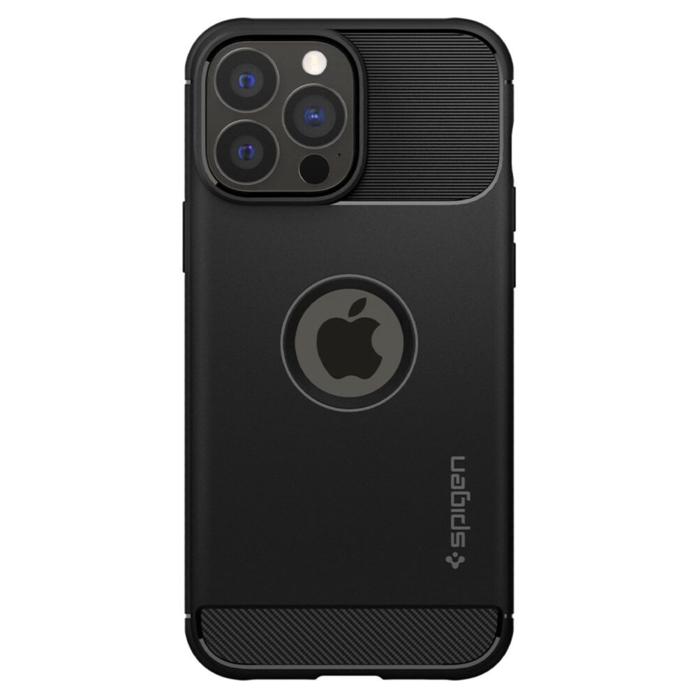Apple iPhone 13 Pro Max Black Spigen Rugged Armor Cell Phone Case