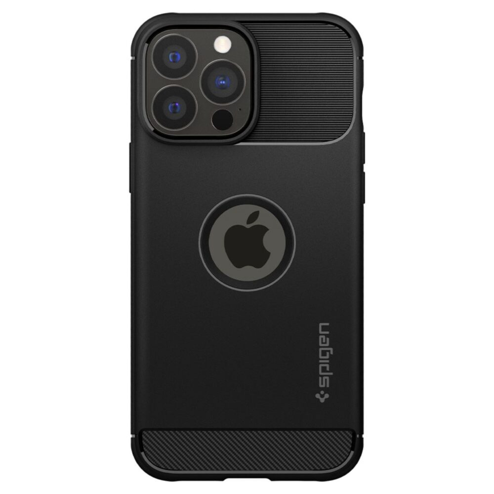 Apple iPhone 13 Pro Black Spigen Rugged Armor Cell Phone Case