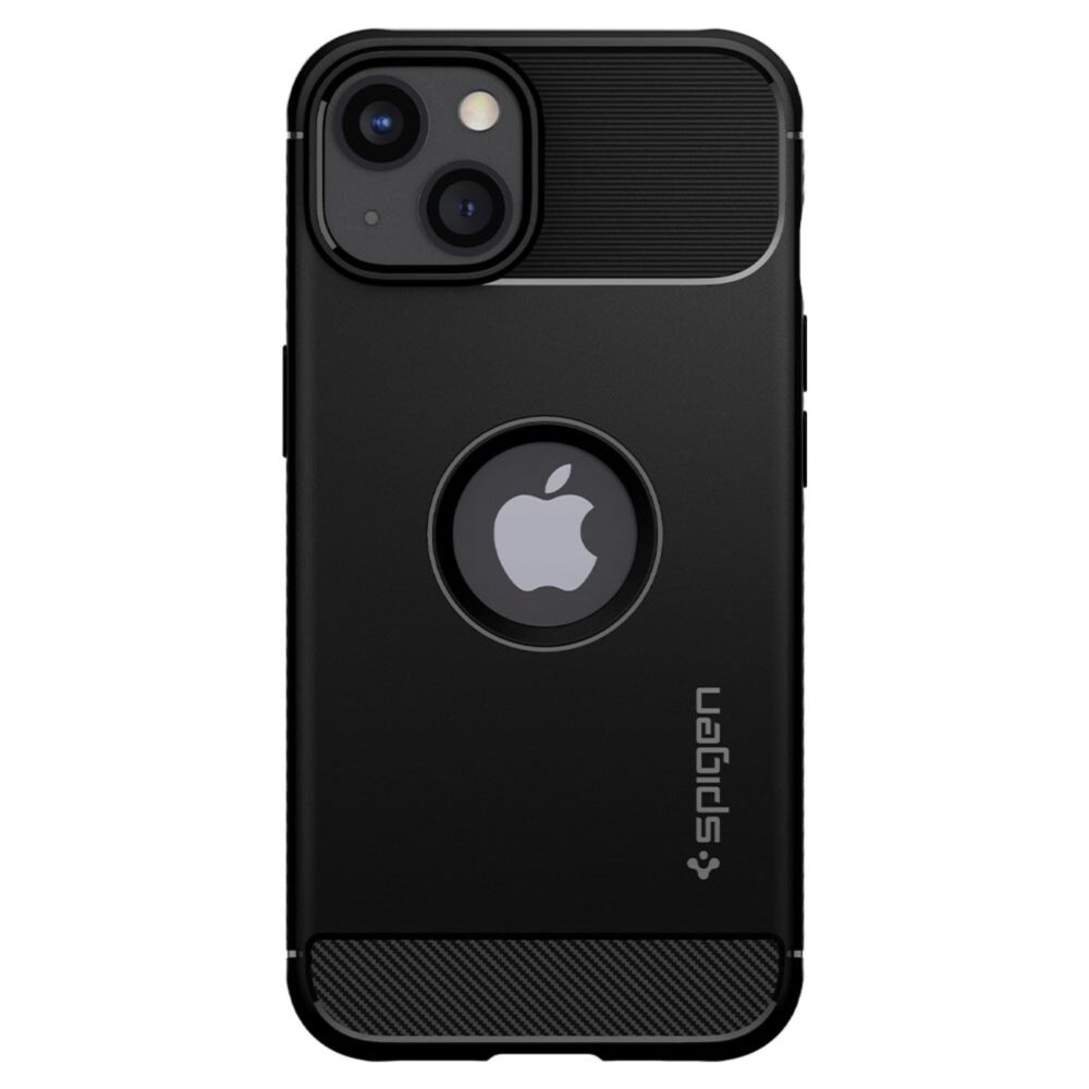 Apple iPhone 13 Black Spigen Rugged Armor Cell Phone Case