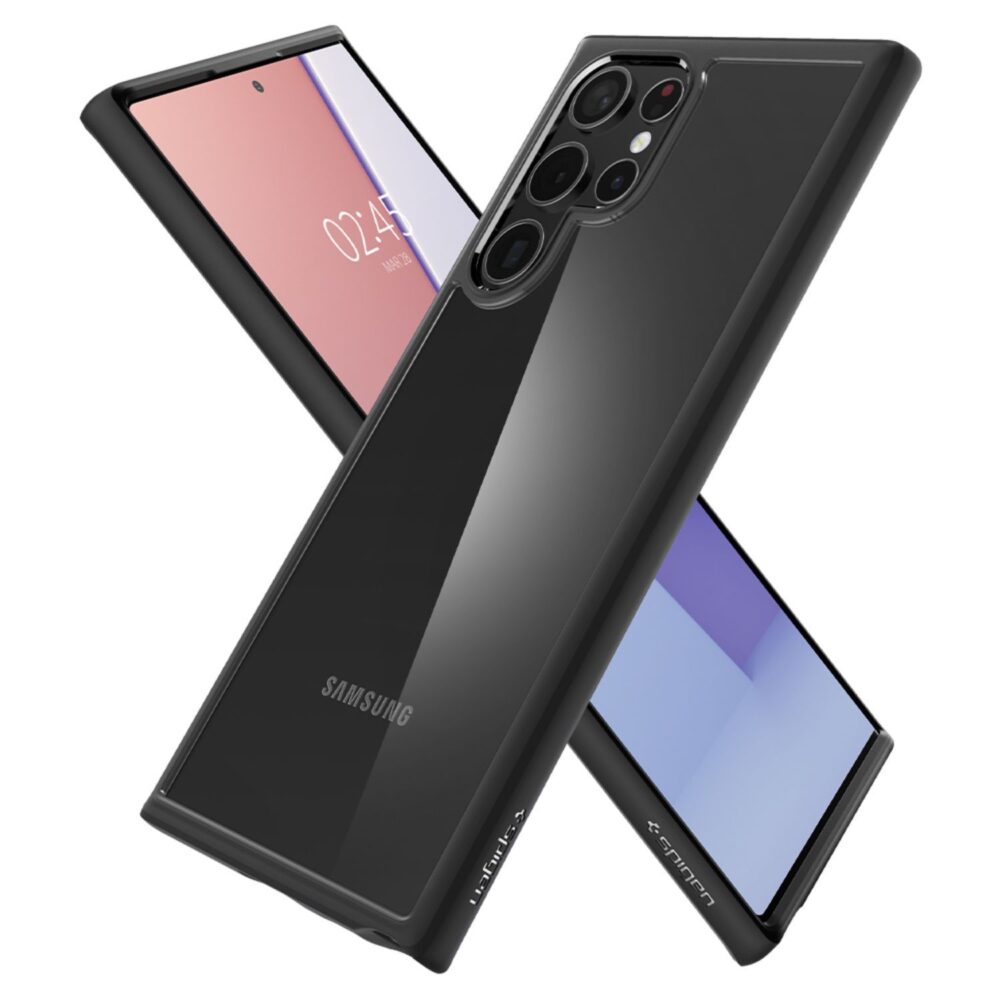 Spigen Ultra Hybrid Cell Phone Case for the Samsung Galaxy S22 Ultra 5G Black