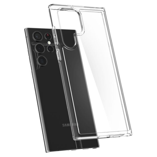 Spigen Ultra Hybrid Cell Phone Cover for the Samsung Galaxy S22 Ultra 5G Clear