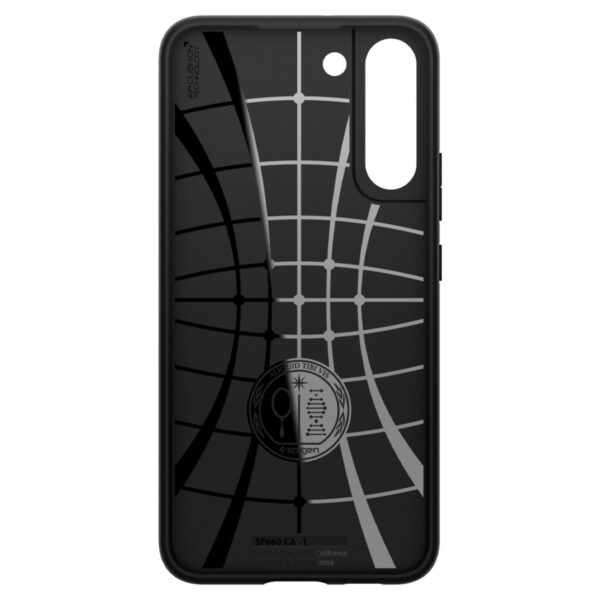 Black Spigen Core Armor Cell Phone Case for the Samsung Galaxy S22 5G