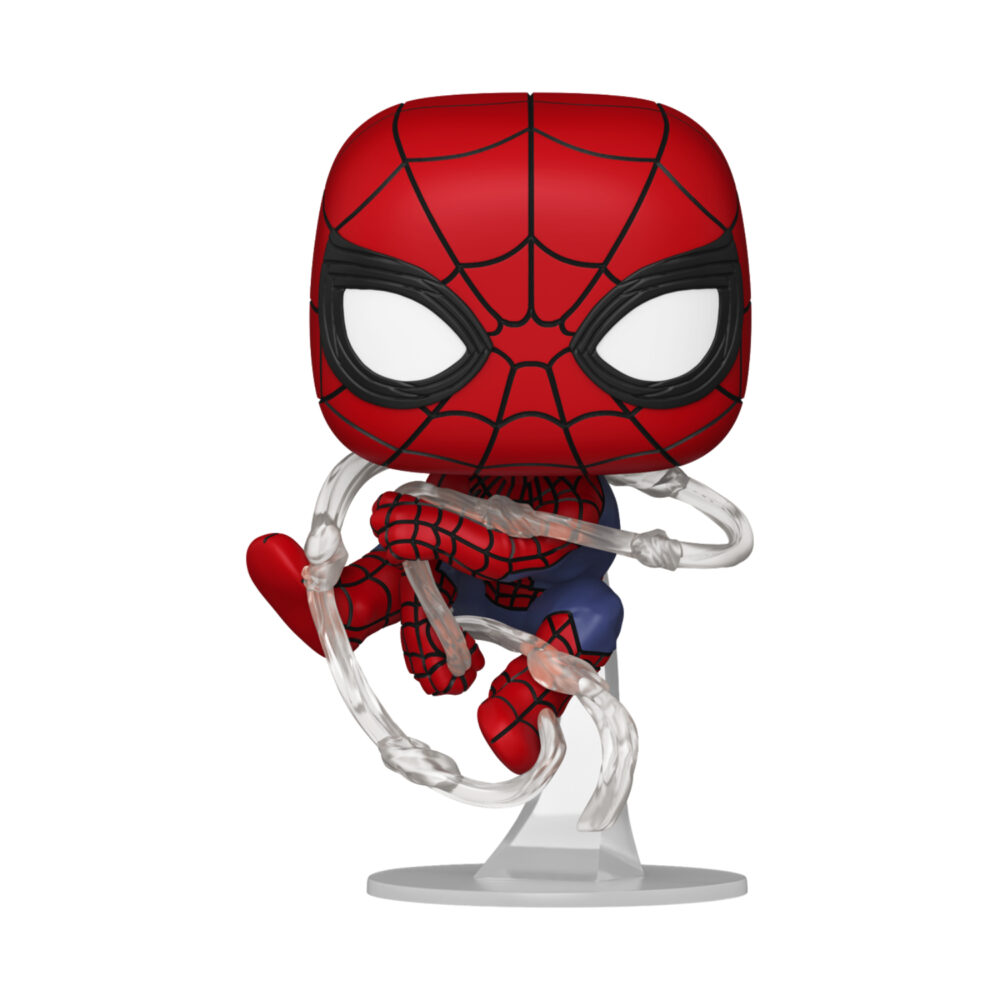 Spider-Man Brand New Day Funko Pop bobblehead #1589 swinging through clear web effects
