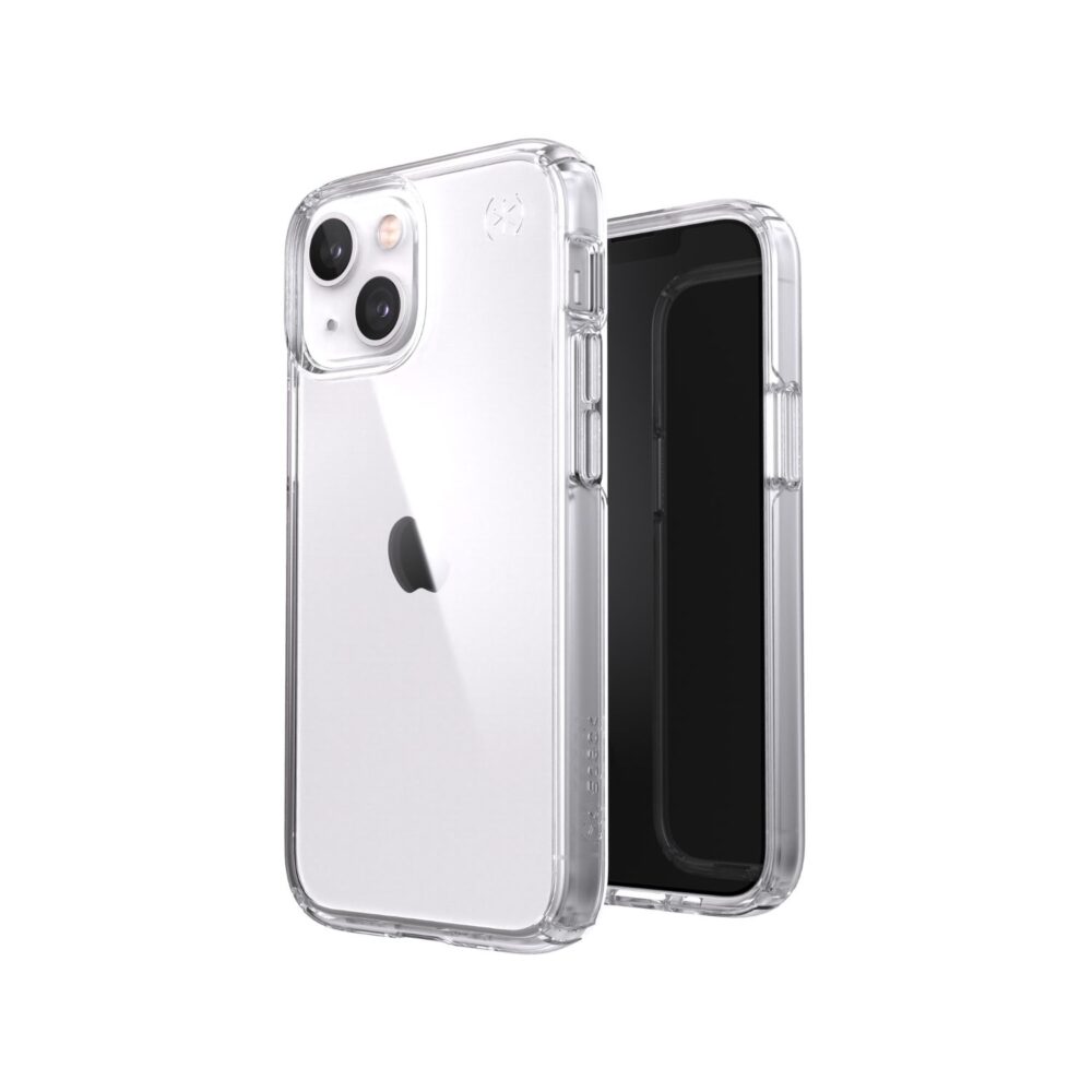 Speck Presidio Perfect Clear Cell Phone Case for the iPhone 13 mini Clear