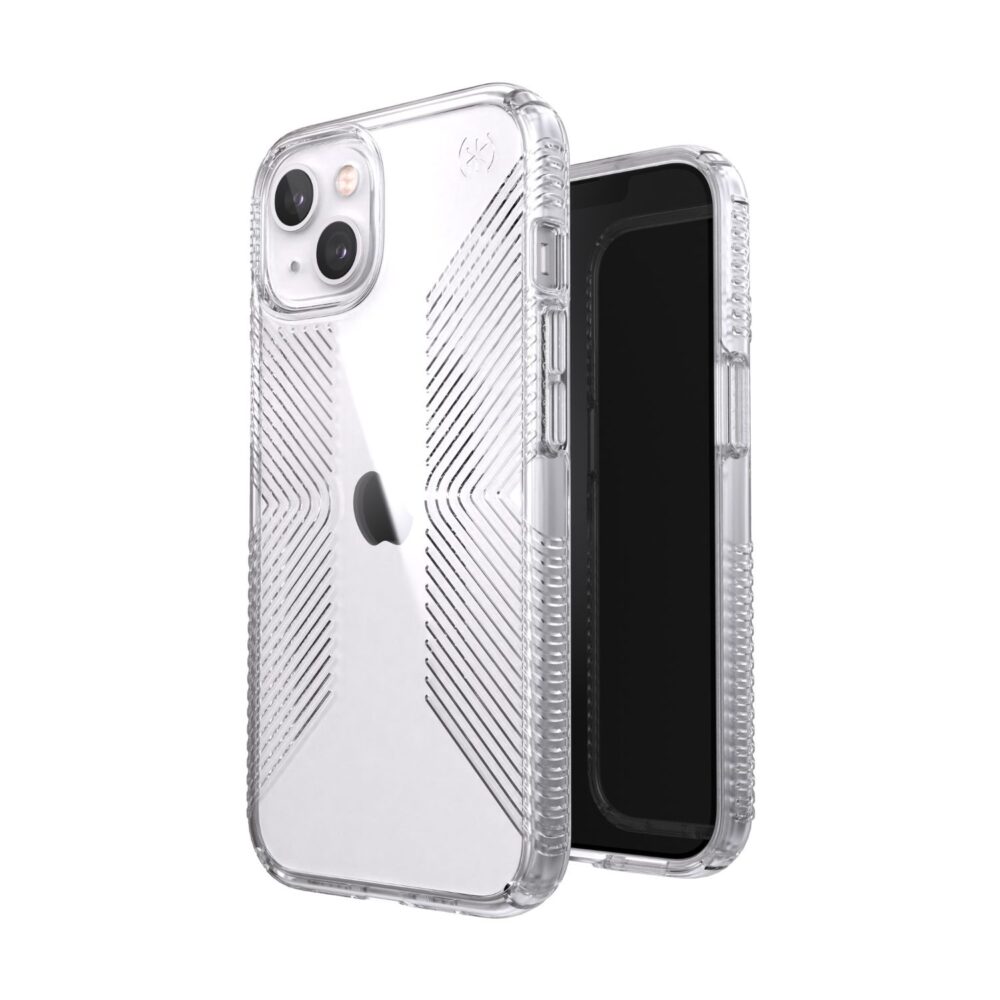Speck Presidio Perfect Clear Grip Cell Phone Case for the Apple iPhone 13 Clear