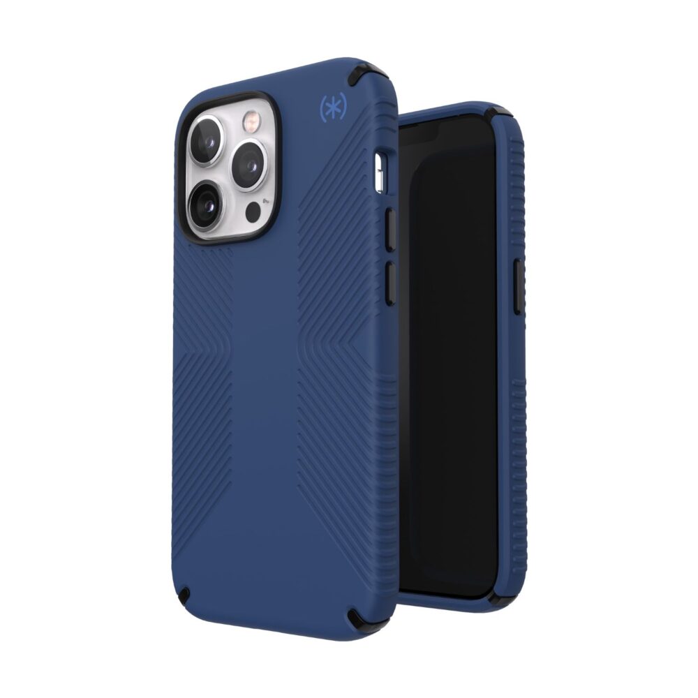 Speck Presidio2 Grip Cell Phone Case for the Apple iPhone 13 Pro Blue
