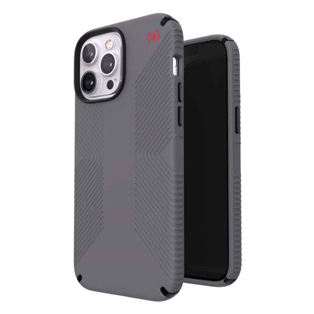 Speck Presidio2 Grip Cell Phone Case for the Apple iPhone 13 Pro Max Grey