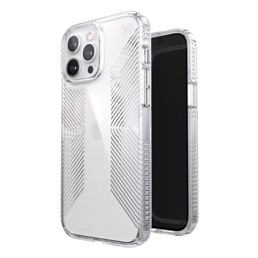 Speck Presidio Perfect Clear Grip Cell Phone Case for the Apple iPhone 13 Pro Max Clear