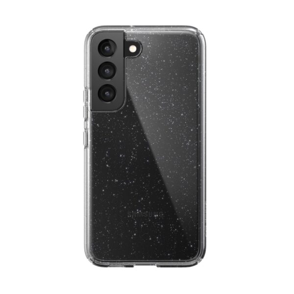 Perfect Clear Speck Presidio Glitter Cell Phone Case for the Samsung Galaxy S22 5G