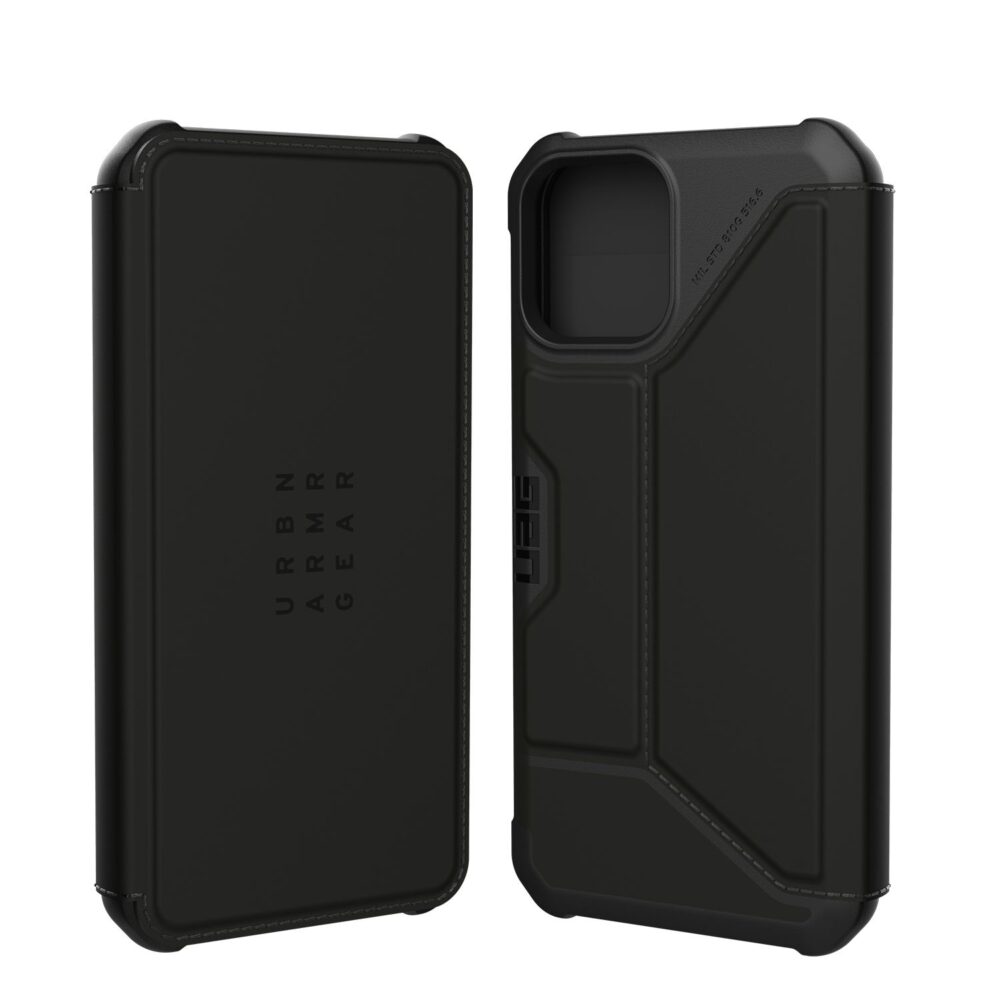 UAG Metropolis Fibre Armor Flip Cell Phone Case for the Apple iPhone 12 / iPhone 12 Pro Black