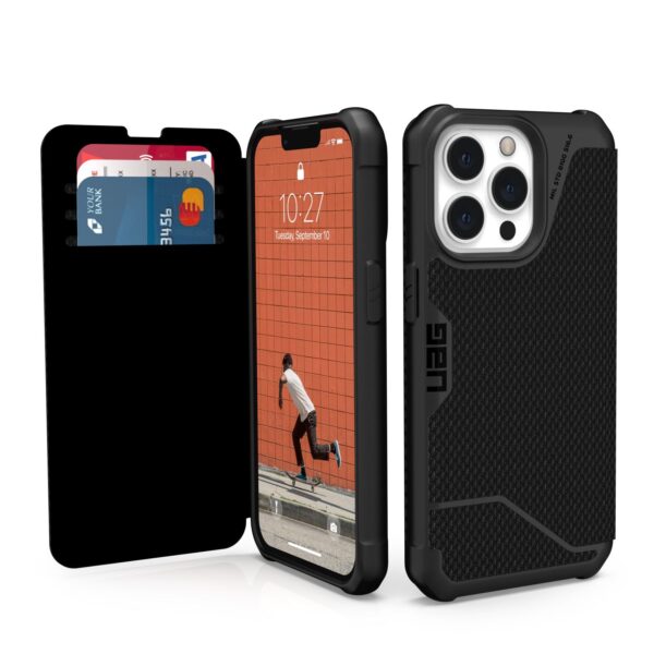 UAG Metropolis Folio Cell Phone Case for the Apple iPhone 13 Pro Black