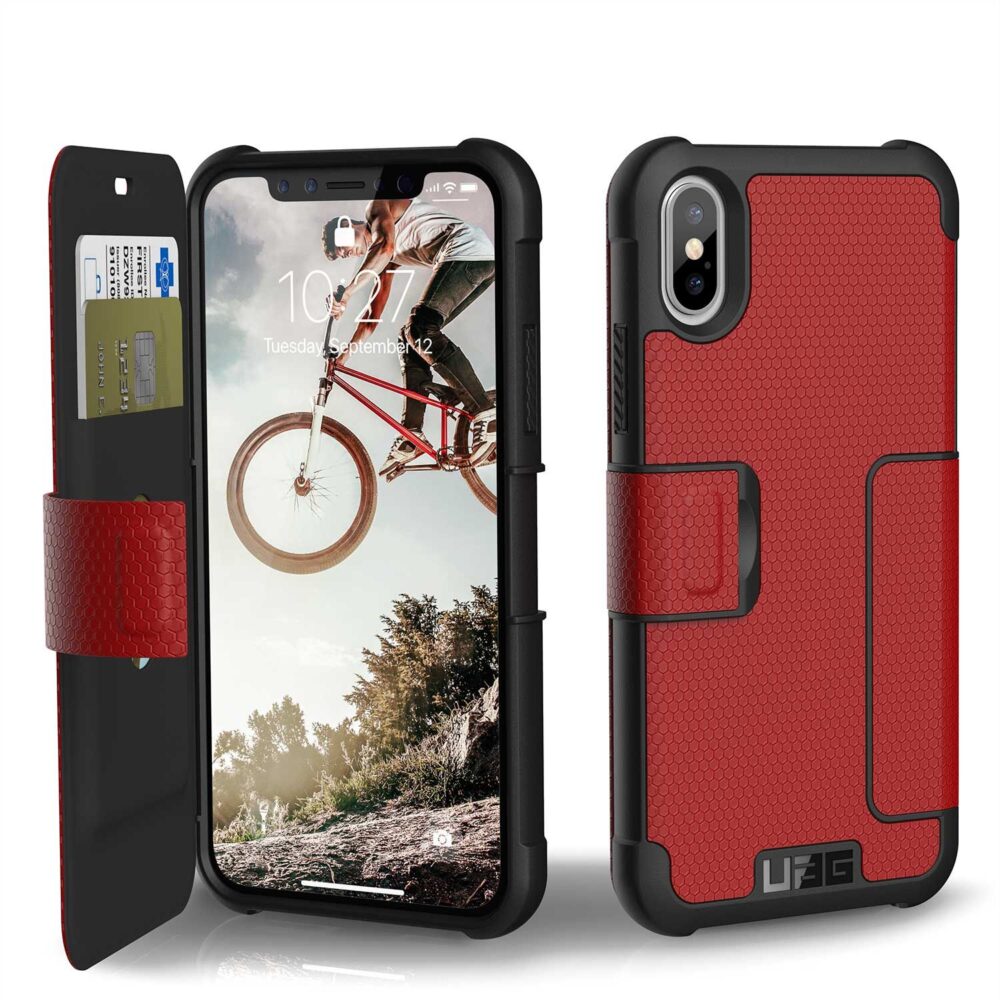 UAG Metropolis Folio Cell Phone Case for the Apple iPhone X Red