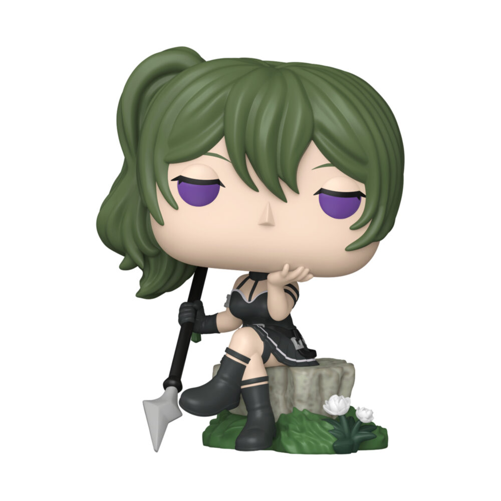Ubel Frieren Beyond Journey’s End Funko Pop #2356 seated on a stone base holding a black staff