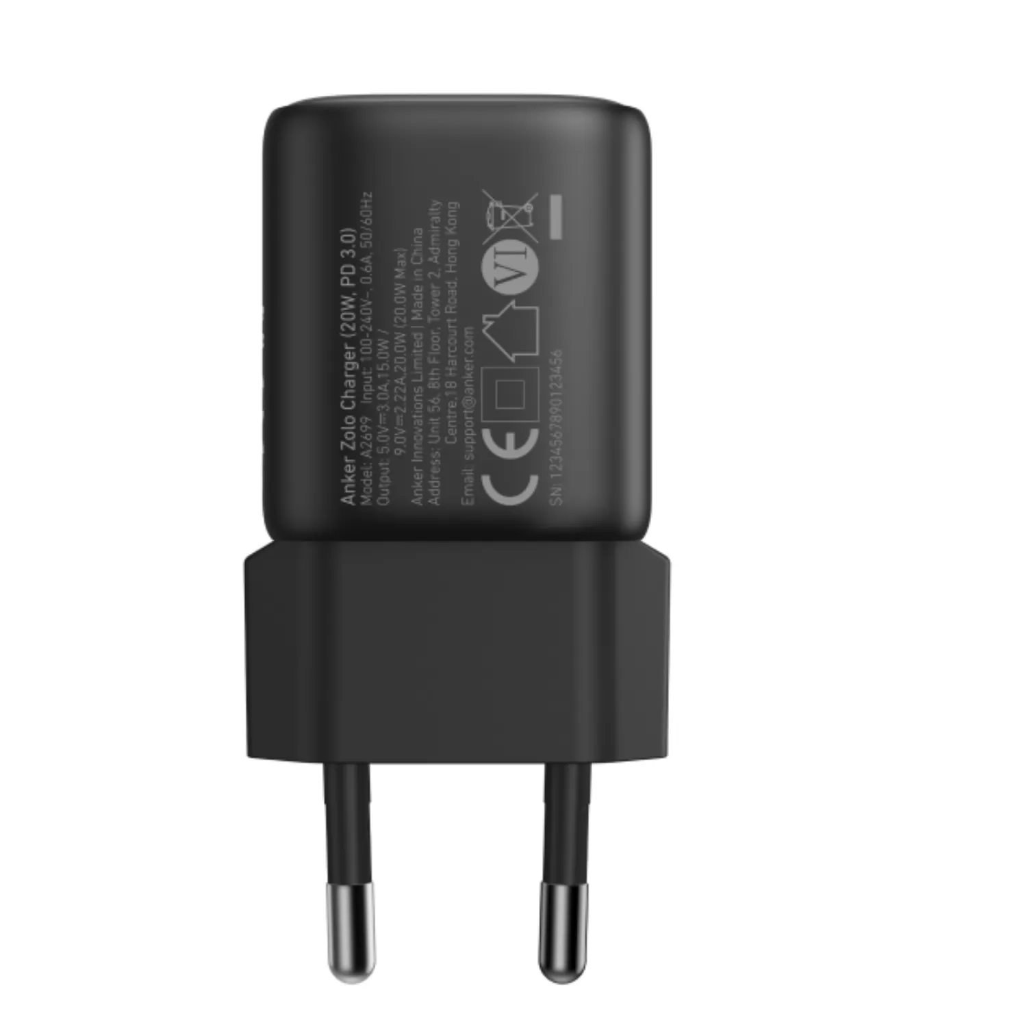20W Anker PD GaN Wall Charger – 1-Port Black - Image 4
