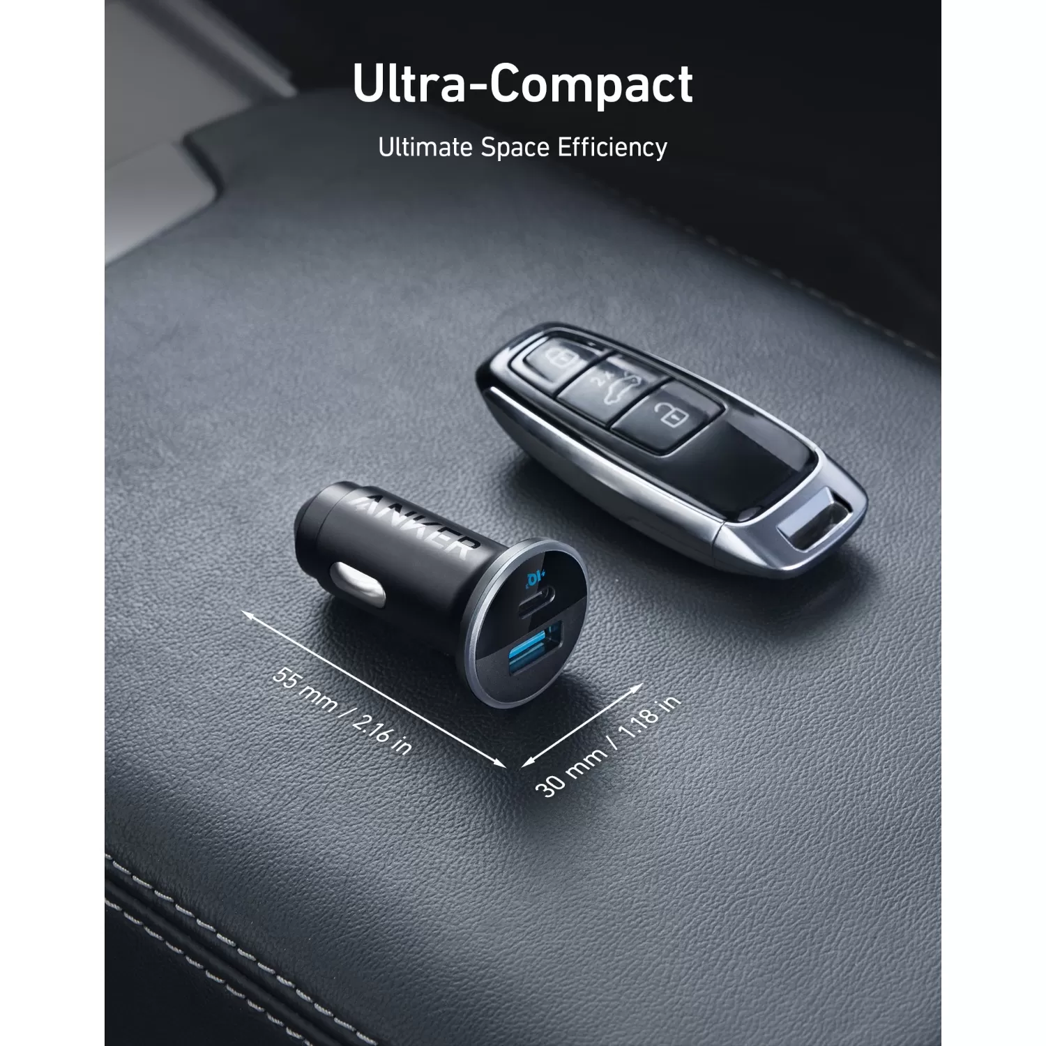 Anker 52.5W Car Charger - 2 Port Fast Charge - Black - Image 3