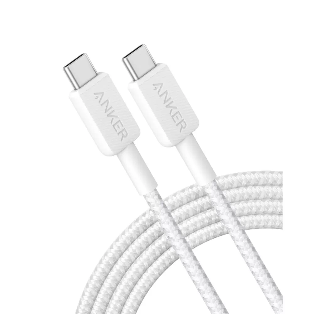 Anker 60W Type C To Type C Cable - 1.8m White Braided