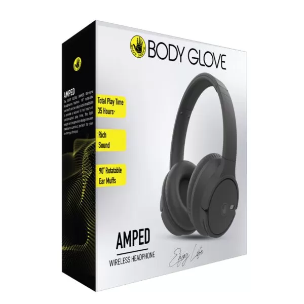 Body Glove Amped Wireless Headphones - Black - Image 4