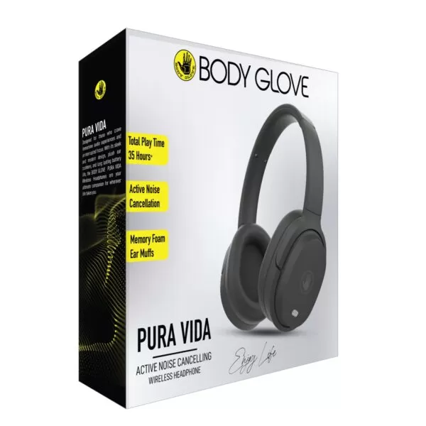 Body Glove Pura Vida ANC Wireless Headphones - Black - Image 4